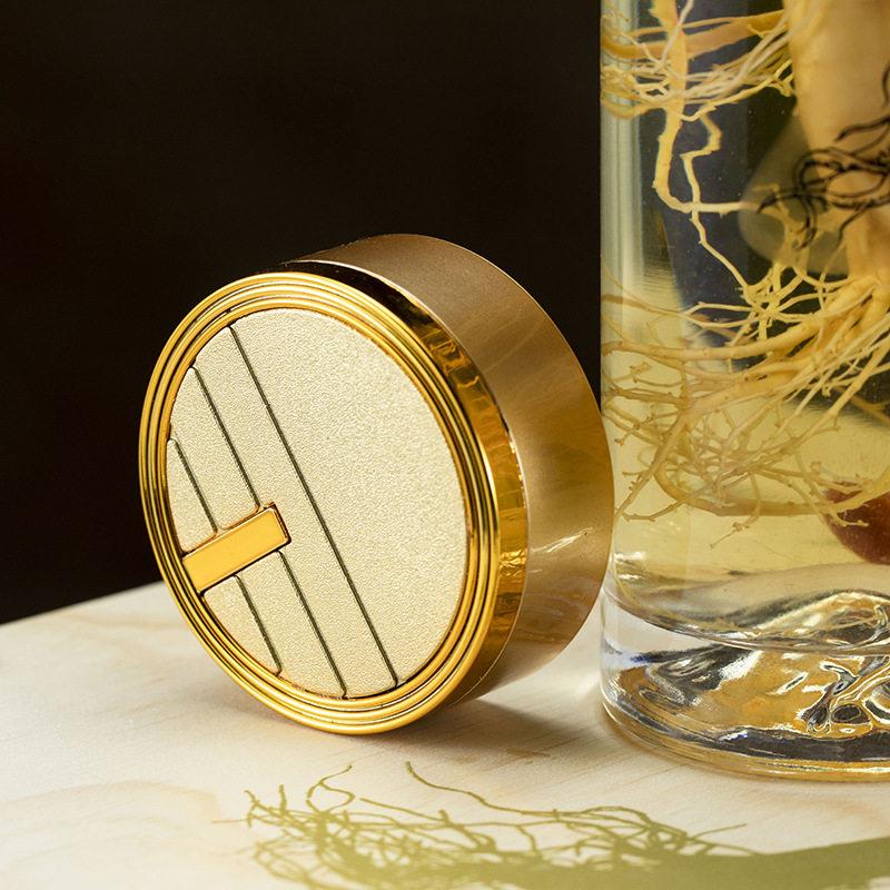 璃丝口2斤人参泡酒酒酒盖密封玻酒存酒小装金礼盒jblzy装酒