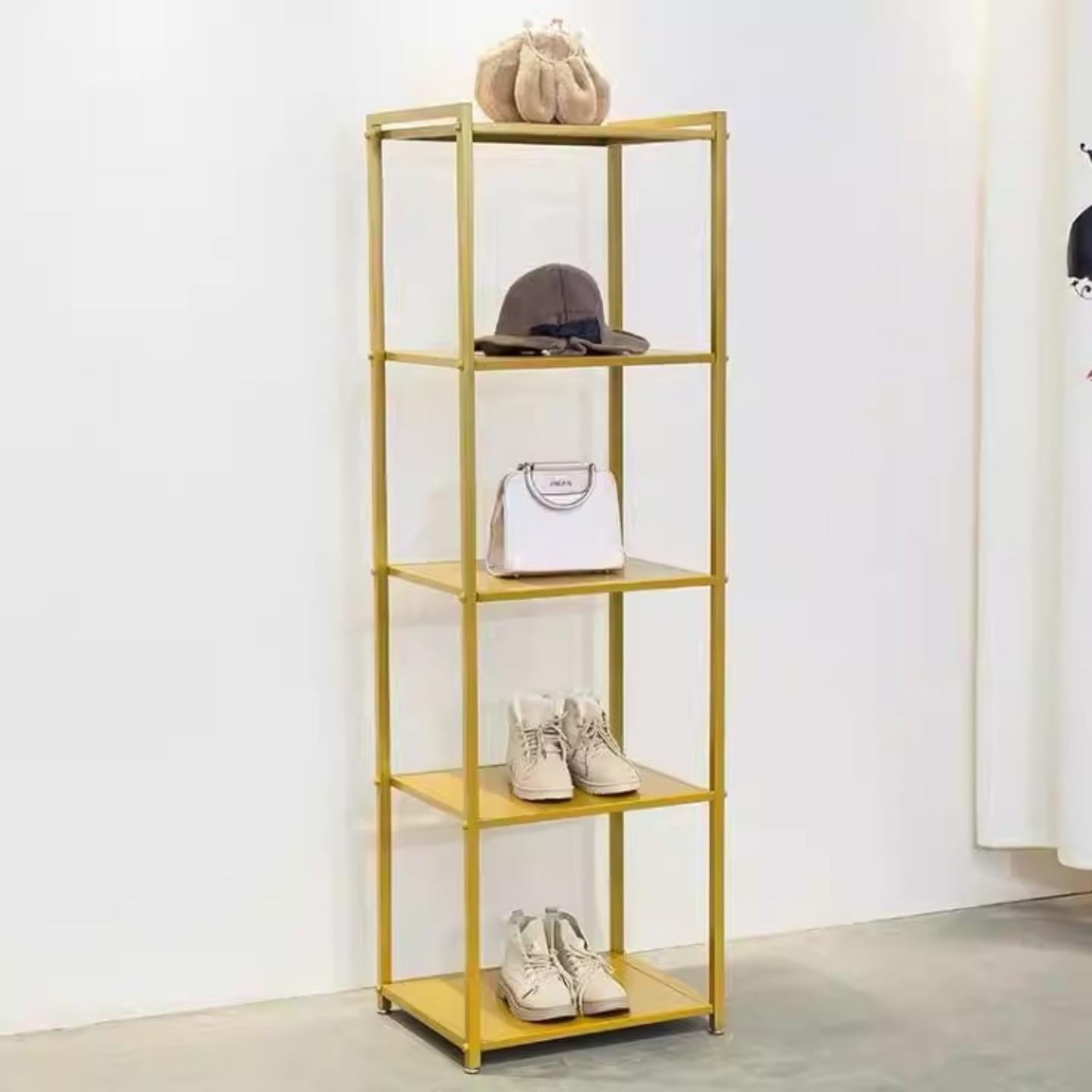 包架服装店鞋架多层置物架铁艺层板架鞋帽架饰品展示货架展柜图片