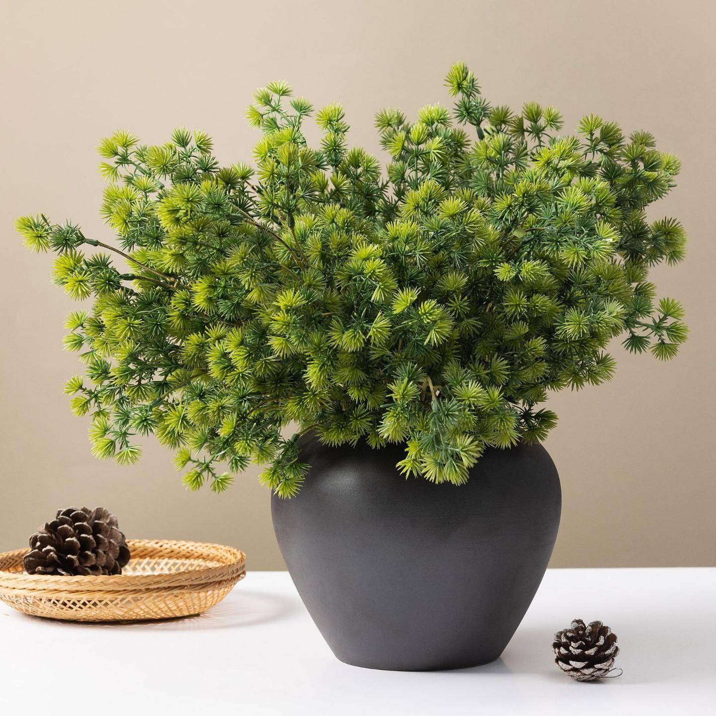 迎客松崖柏松枝松针仿真植物假