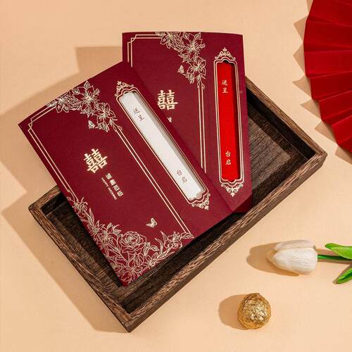 结婚请柬中式婚礼活动链接请帖26新款婚宴帖喜级感喜庆纸质0邀请2