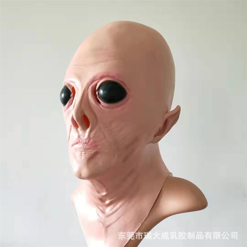 /圣节化万妆舞会大眼外星人乳胶头笑套面具道酒吧派对恐怖搞自拍