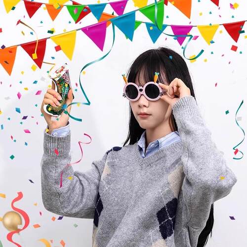 宝生日礼花宝枪充/气小礼喷彩带手节日炮毕业道具儿童持烟花筒结