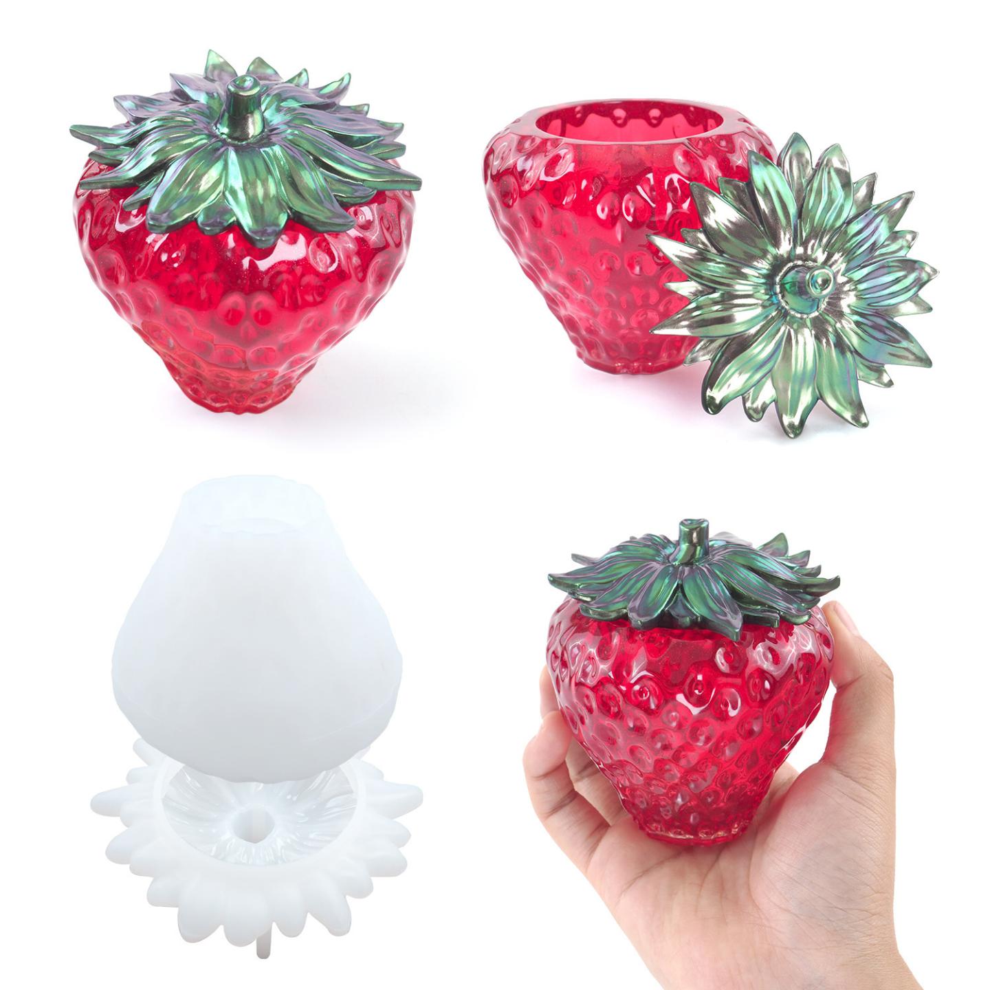 diy水晶滴胶模具AB胶草莓收纳