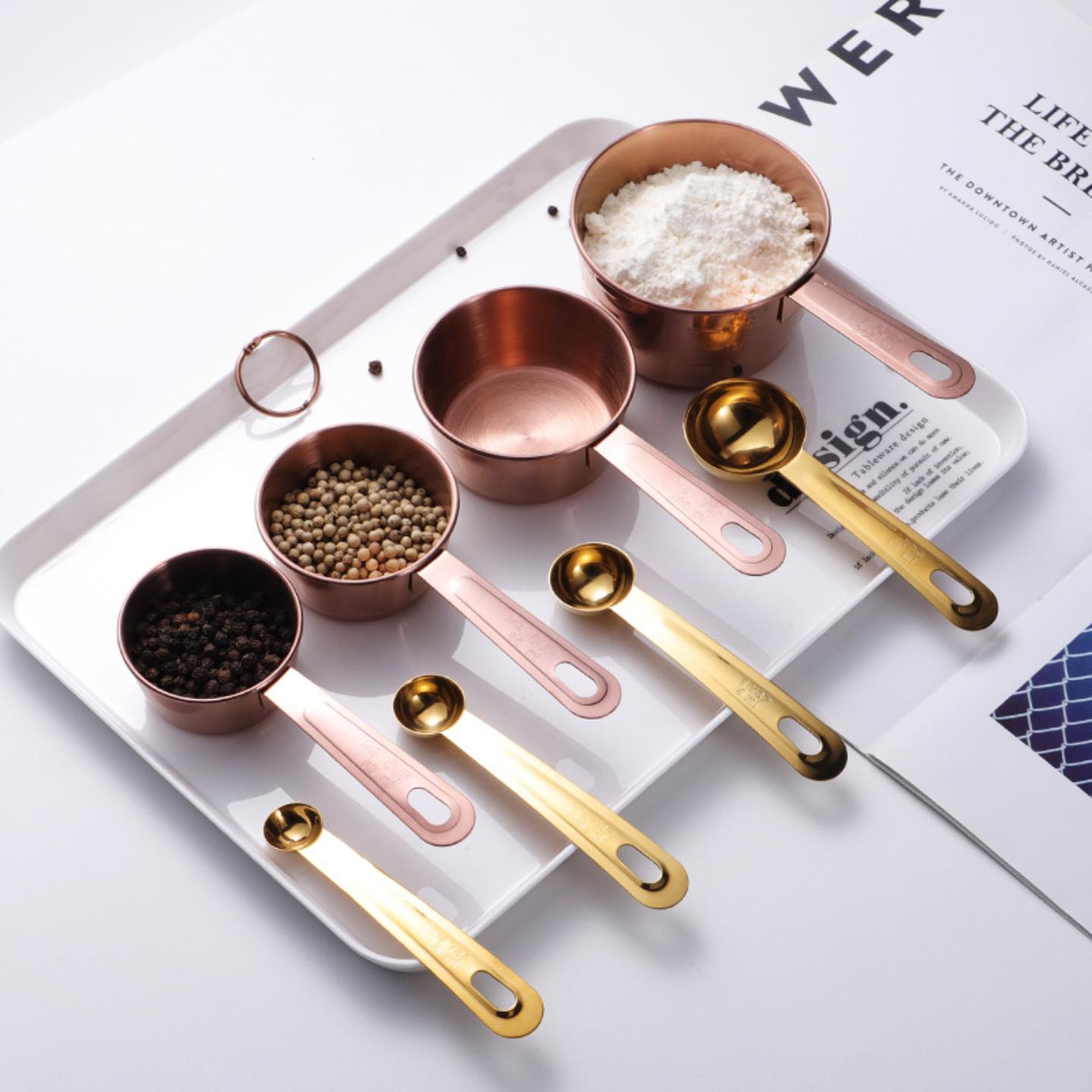 烘焙量杯量勺套装不锈钢量匙4件