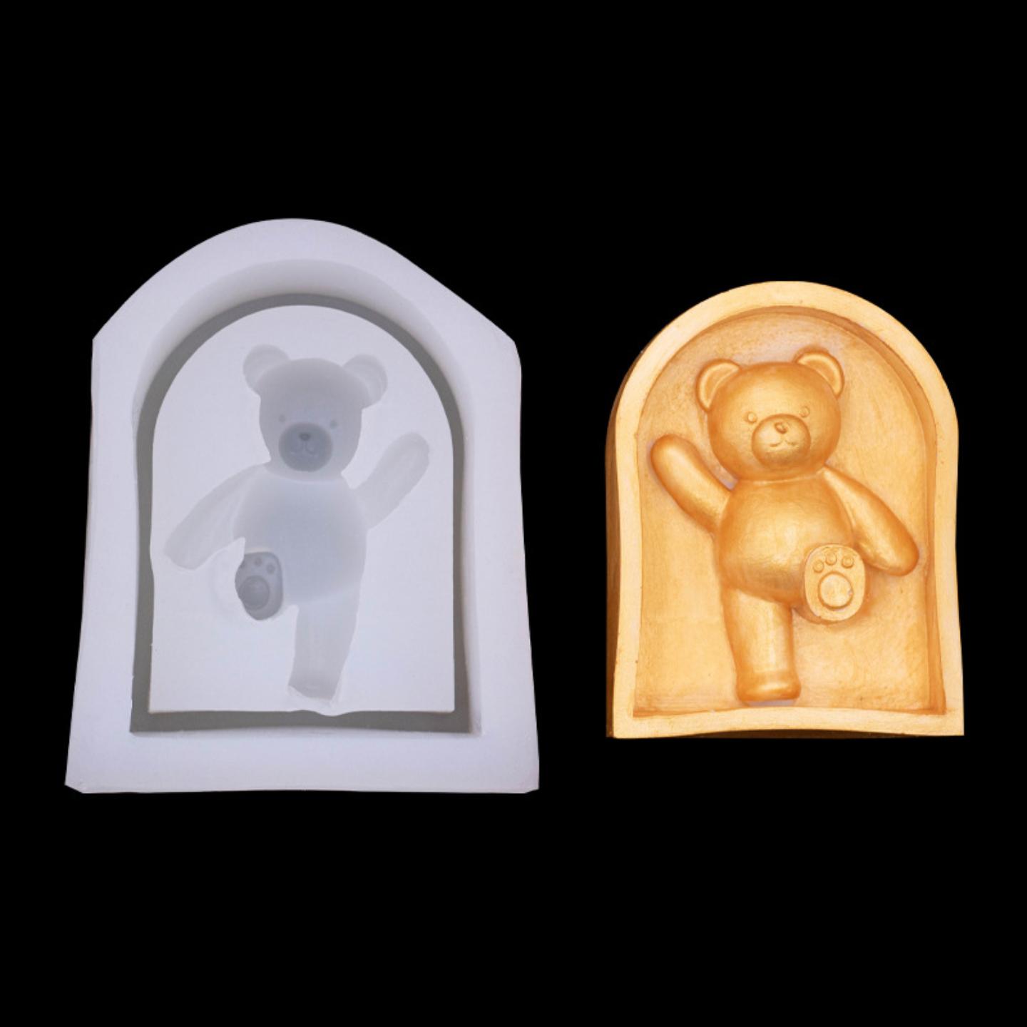 立体可爱小熊踢腿硅胶模具DIY