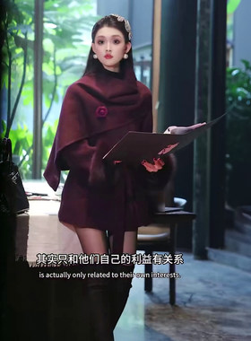 2025年冬季网红新款双面呢大衣女