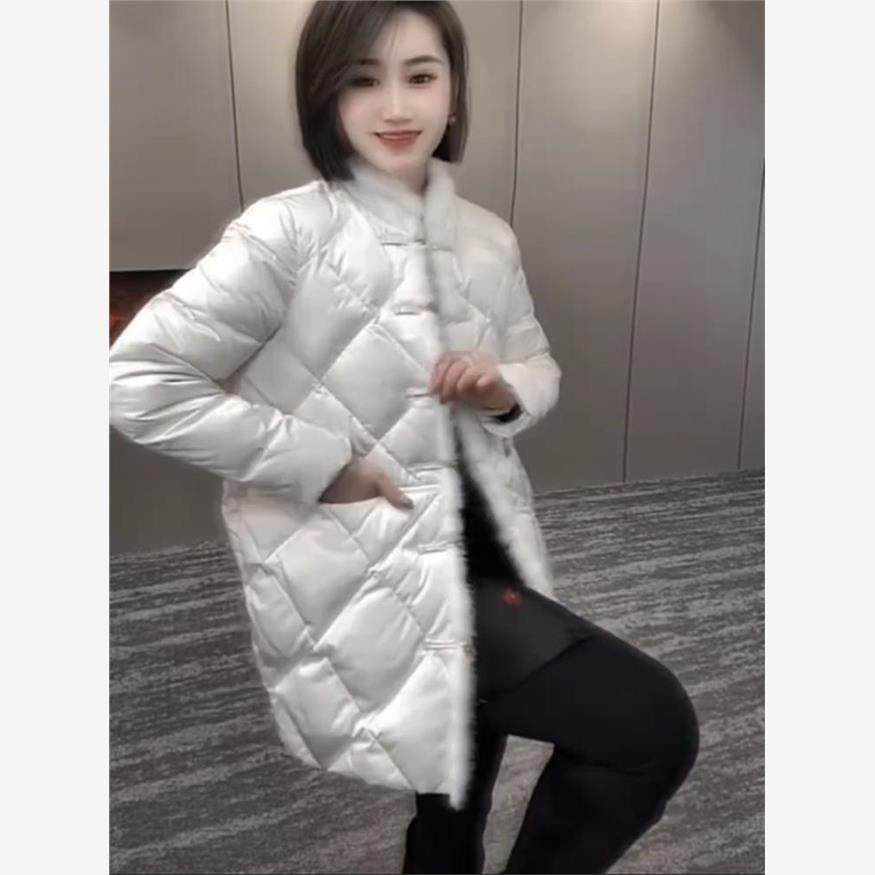 网红爆款新中式羽绒服女2025秋冬新款重工盘扣水貂毛显瘦中长棉服,女装/女士精品,棉衣/棉服,淘宝优惠券,粉丝福利购,淘宝优惠卷