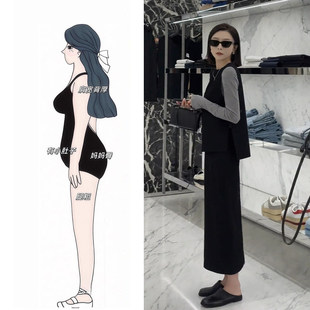 女 上衣马甲半身裙高级感黑色三件套装 2025秋冬一整套时尚 显瘦长袖