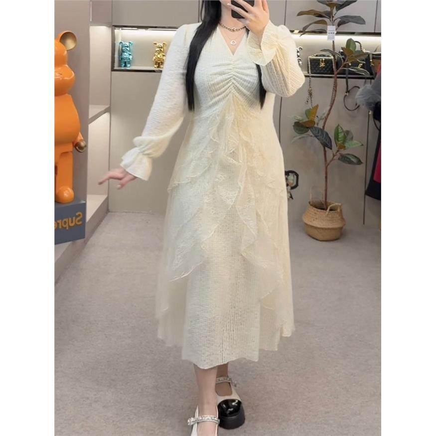 高端洋气时尚炸街设计精致拼接法式冬季网红新款气质显瘦女连衣裙,女装/女士精品,连衣裙,淘宝优惠券,粉丝福利购,淘宝优惠卷