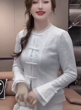 欧洲站轻奢极简风白色套装女2025秋季新款气质名媛显瘦职业装潮