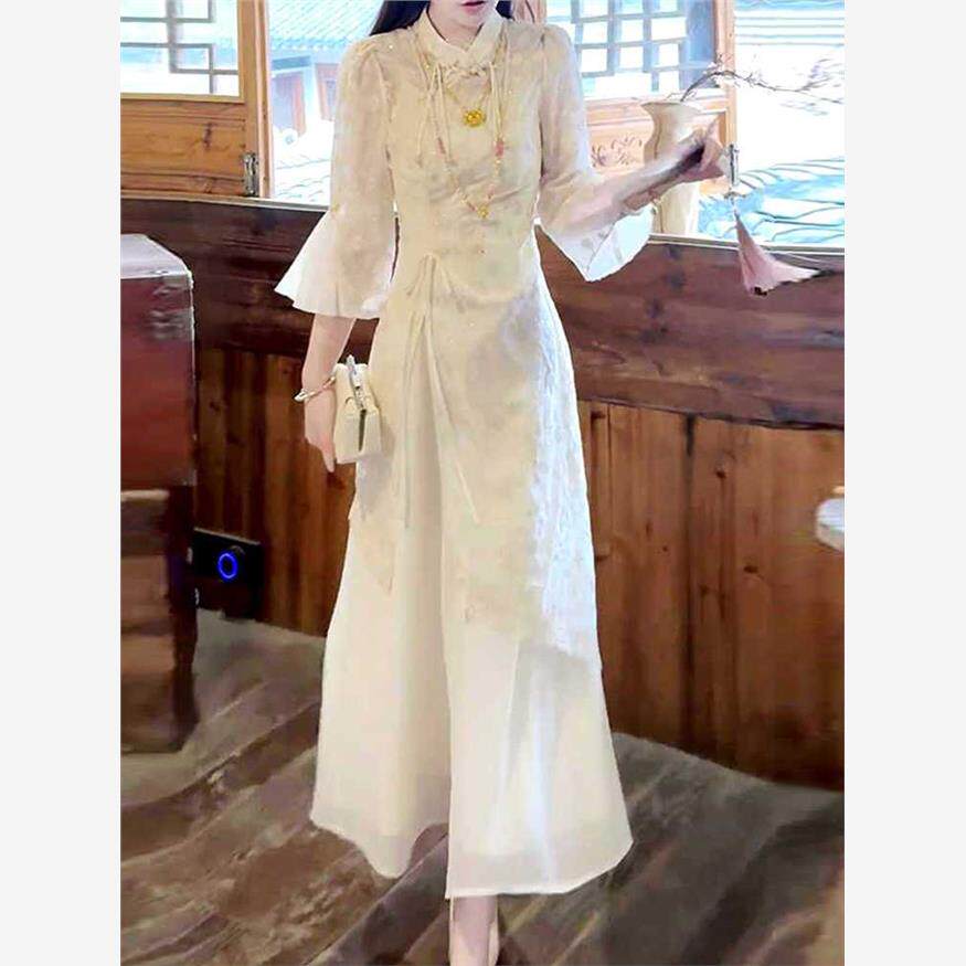 大码胖mm春季新款新中式国风超仙重工刺绣显瘦罩衫连衣裙套装女装