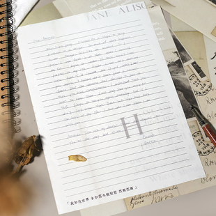礼研社复古风手绘插画A4信纸信封套装 星河玫瑰之诗 文艺浪漫情书告白手帐留言感谢信横线定制祝福信笺信札