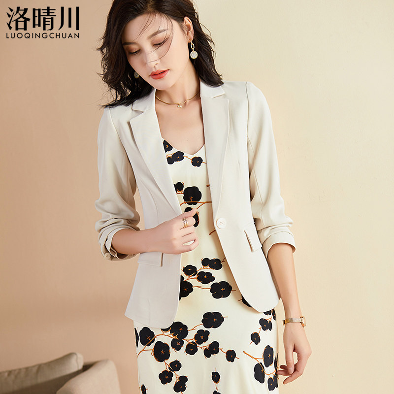 时尚西装外套女2025春秋优雅小个子修身百搭气质休闲短款显瘦西服