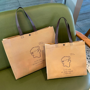 可肩背暗扣无纺布手提袋环保服装店打包带广告袋购物礼品批发定制