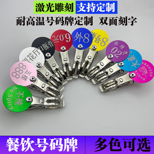 号码牌数字牌麻辣烫叫号牌不锈钢夹子号牌带铁圈寄存编号牌餐厅牌