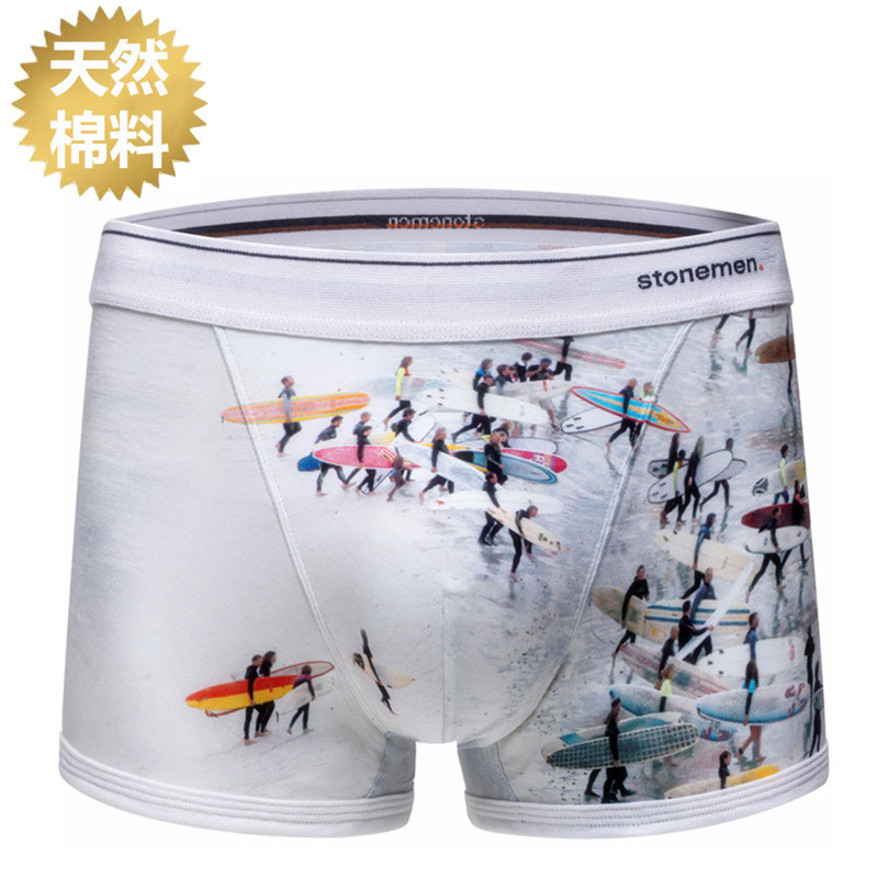 stonemen【源自澳洲】男士内裤纯棉男生平角裤短裤男友礼物-冲浪,女士内衣/男士内衣/家居服,男平角内裤,淘宝优惠券,粉丝福利购,淘宝优惠卷