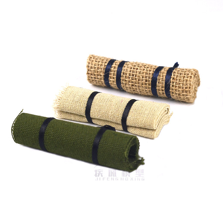 恒龙坦克模型车 仿真帆布卷 兵人 配件 沙盘 二战场景道具 行军毯