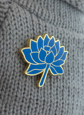 蓝莲花胸针胸章 许巍无尽光芒巡演装饰品 领针 小别针金属配件