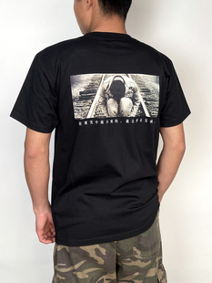 窦唯 山河水 黑梦口袋印花T恤短袖 摇滚印花纯棉男女通款春夏宽松