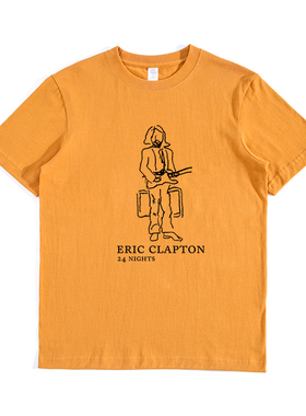 eric clapton 24 nights艾力克.克莱普顿印花纯棉短袖T恤圆领纯棉
