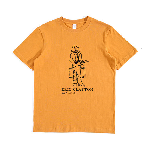 eric clapton 24 nights艾力克.克莱普顿印花纯棉短袖T恤圆领纯棉
