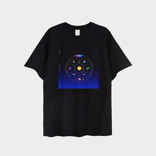 Music 夏男女款 Spheres酷玩乐队摇滚周边T恤短袖 The Coldplay
