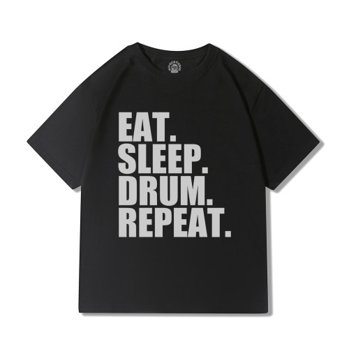 鼓手T恤EATSLEEPDRUMREPEAT
