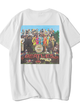 the beatles Sgt. Pepper's Lonely Hearts Club Band摇滚印花T恤