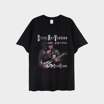 Stevie Ray Vaughan Texas Flood t shirt。srv德州洪水短袖T恤夏