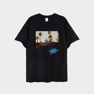 eagles hotel california 老鹰乐队 加州旅馆专辑短袖T恤摇滚男女