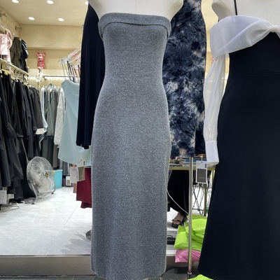 无袖针织打底长款修身显瘦简约裙