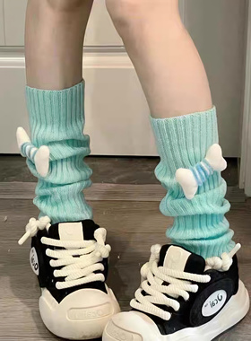 格纹多巴胺骨头绿色堆堆袜套y2k少女亚文化辣妹小众腿套百搭显瘦