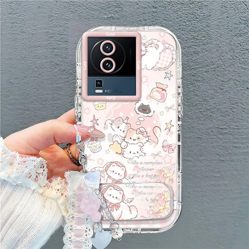 粉色小猫适用于iQOONeo7竞速版手机壳男女新款V2232A全包防摔Neo7SE透明泡芙壳ins风保护手机套neo7se的外壳