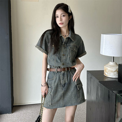 大尺码美式覆古水洗短袖