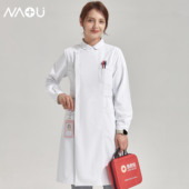 口腔药店美容院 医生工作服长袖 南欧鱼防静电护士服白大褂女款 短袖