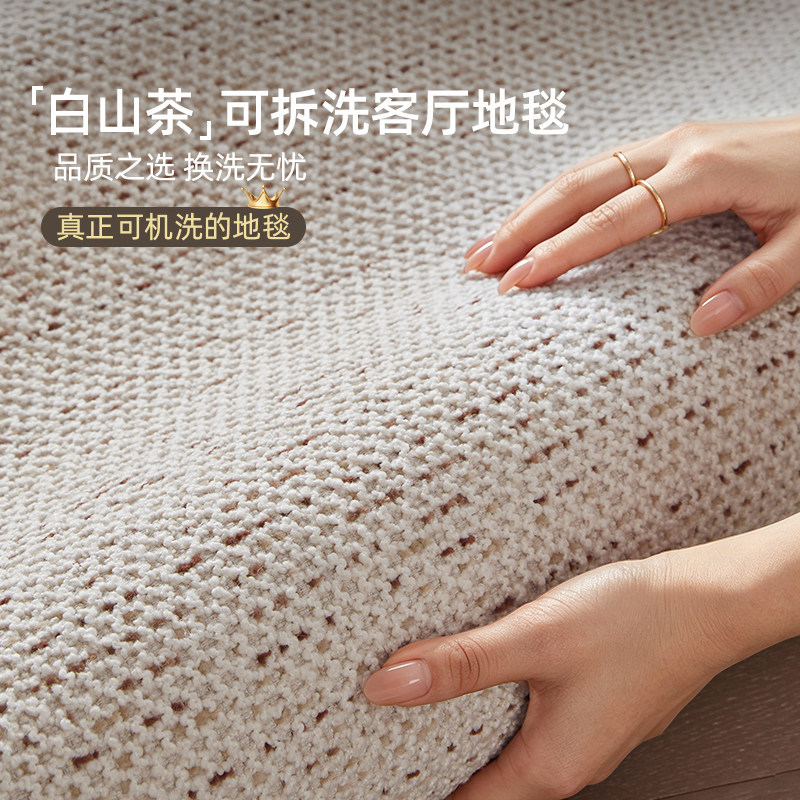 2026新款奶油风可机洗地毯图片
