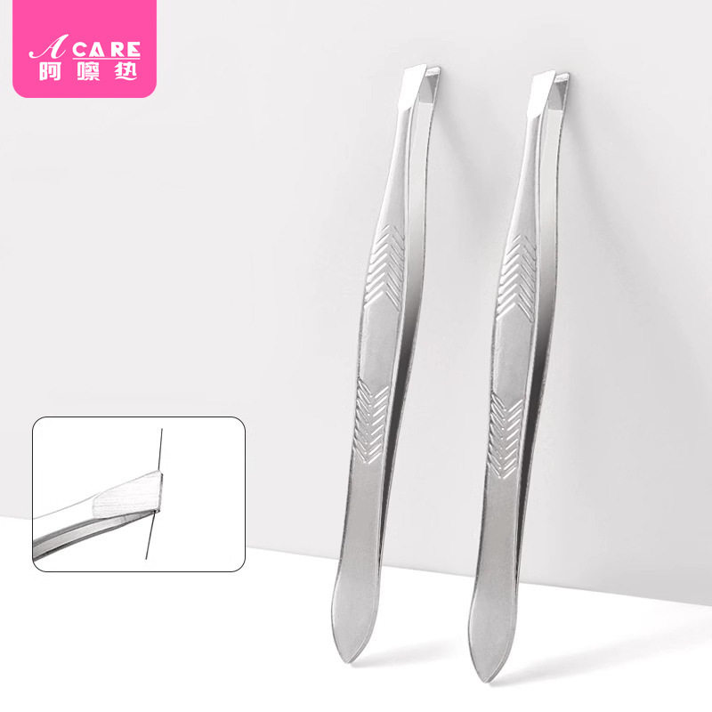 眉夹AA1sq801-箭纹斜口不锈钢镊子防滑眉毛夹修眉刀修眉工