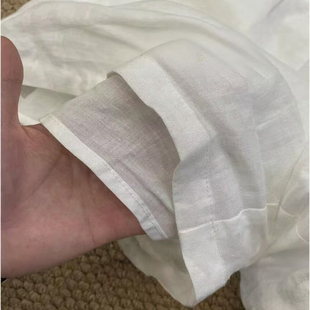 超好穿韩系简约百搭白色亚麻短裤 女夏季 松紧腰宽松显瘦休闲阔腿裤