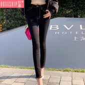 弹力显瘦紧身小脚中高腰韩漫铅笔裤 丰胯牛仔裤 女 韩国新款 2025春季