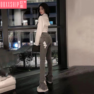 贴布设计款马蹄裤牛仔裤女2025年