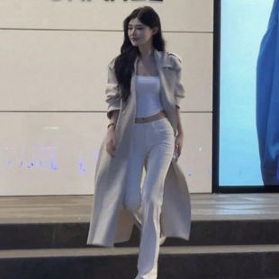 基础百搭长裤 微喇牛仔裤 子修身 韩国江南美人显腿长气质白色女神裤
