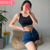 子韩版 牛仔短裤 潮ins 修身 显瘦外穿热裤 女高腰弹力薄2025夏季 新款