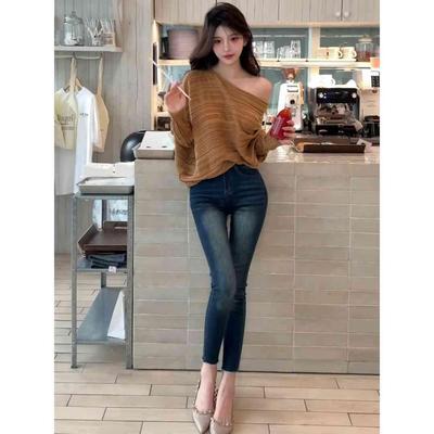 欧蓄高腰加绒丰胯裤女士黑色