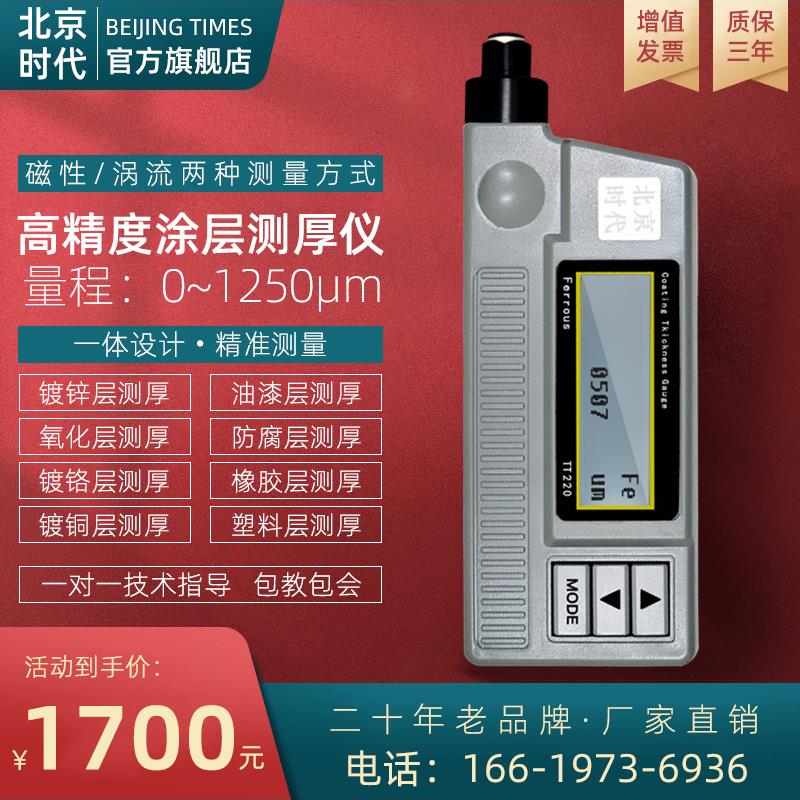涂层测厚仪TT220北京时代铝铁基镀层覆层锌层测量仪手持进口漆膜