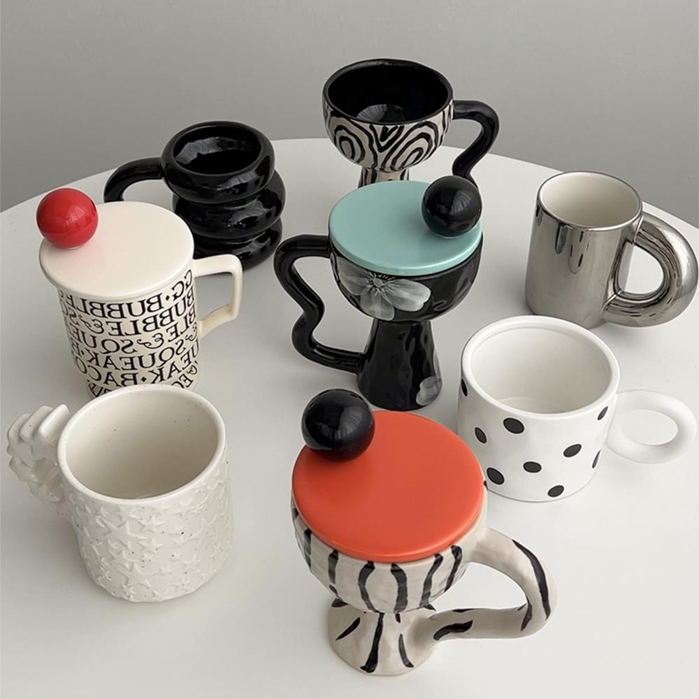 态生活北欧陶瓷马克杯盖子配件水杯可爱圆形大口径盖通用防尘防漏