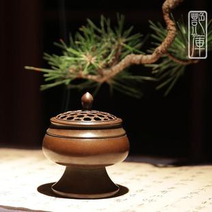 香道品香纯铜手工薰香炉宣德炉手炉仿古茶道居室家用檀香炉 艳库