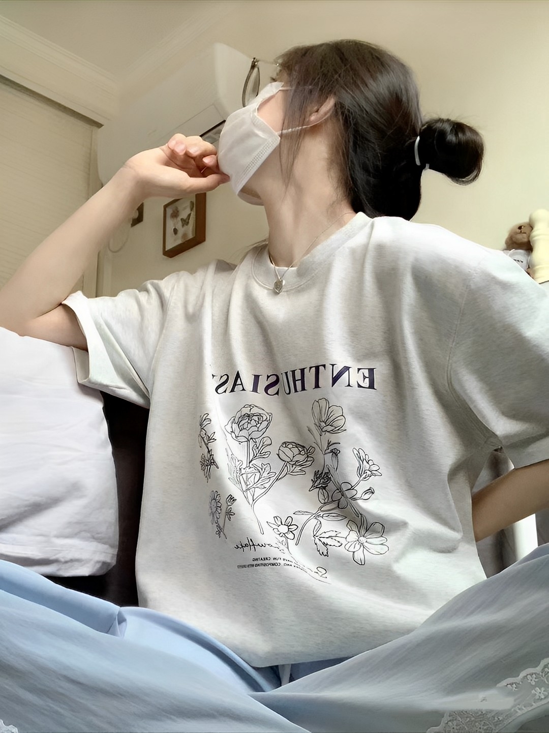 正肩短袖t恤女宽松半袖体恤上衣