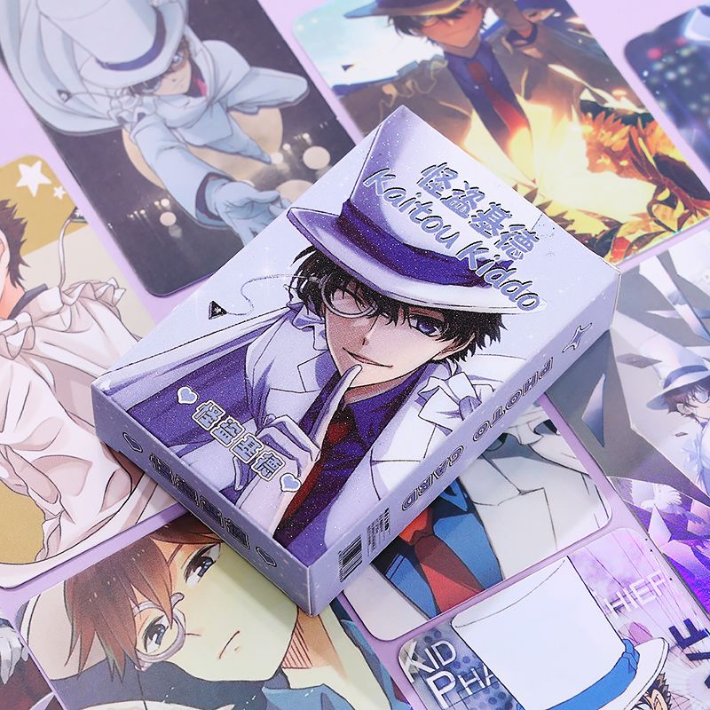 怪盗基德小卡名侦探柯南自印卡盒装拍立得高清镭射lomo卡同学礼物