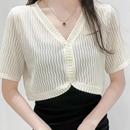 冰丝针织短袖 女配吊带外搭罩衫 珂莎夏季 开衫 外套 短款 小披肩空调衫
