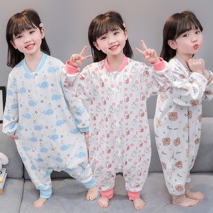 儿童连体睡衣春秋薄款 空调服 男女宝宝睡袋婴儿纯棉小孩家居服夏季